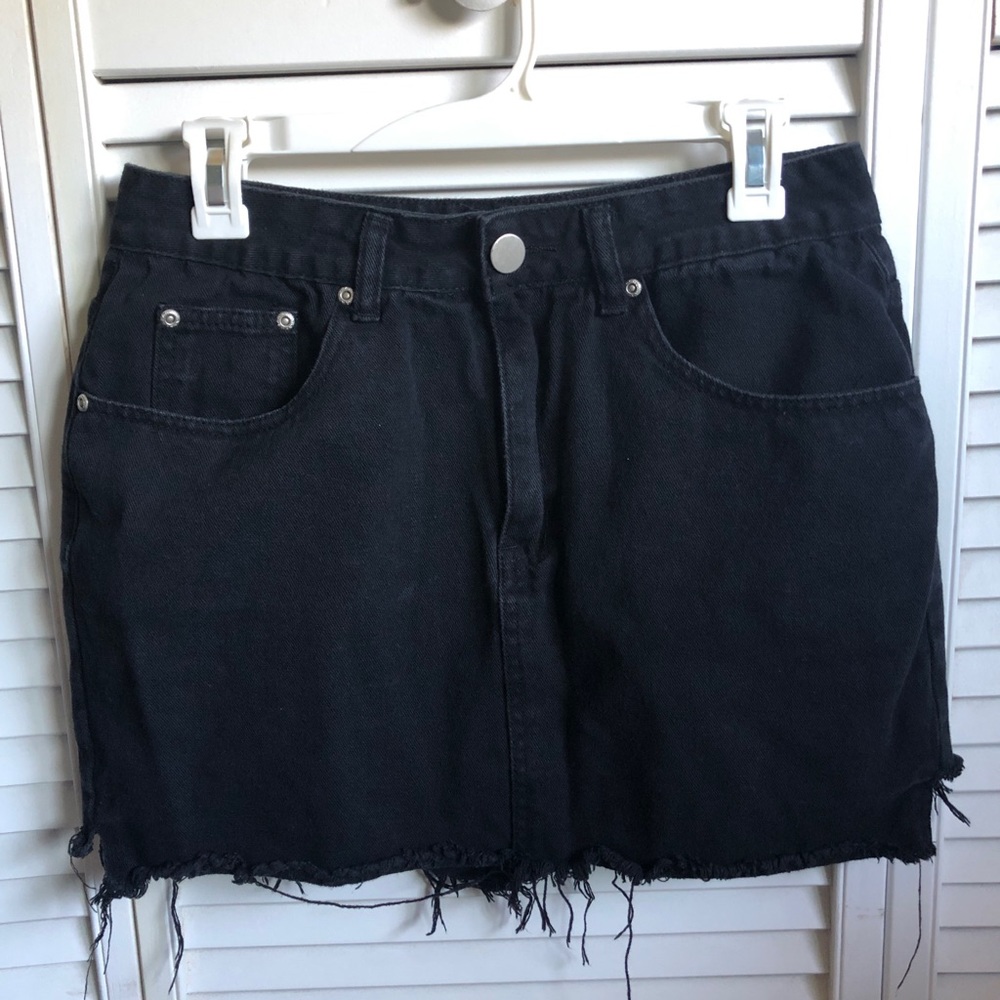 Black Denim Skirt